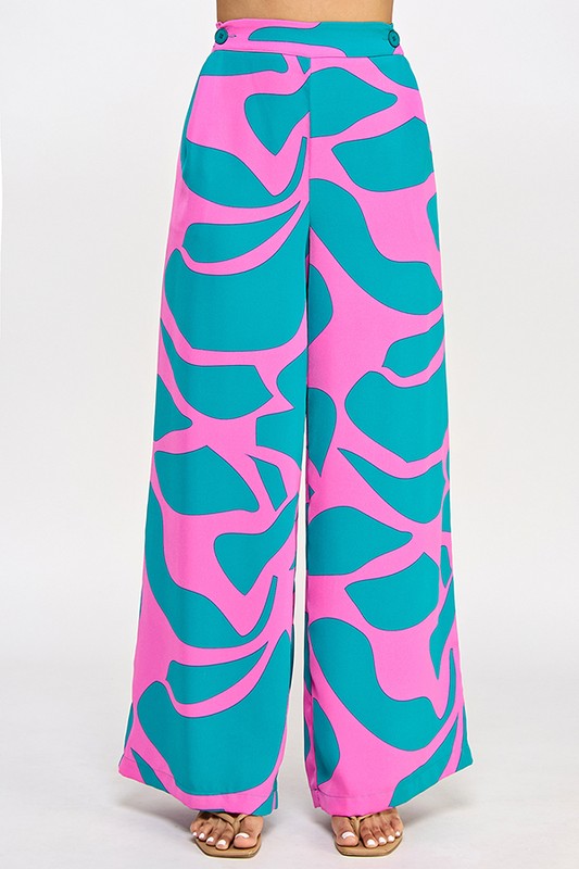 Teal Wide Leg Pants