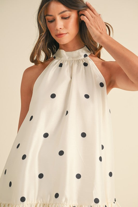 Polka dot ruffle dress