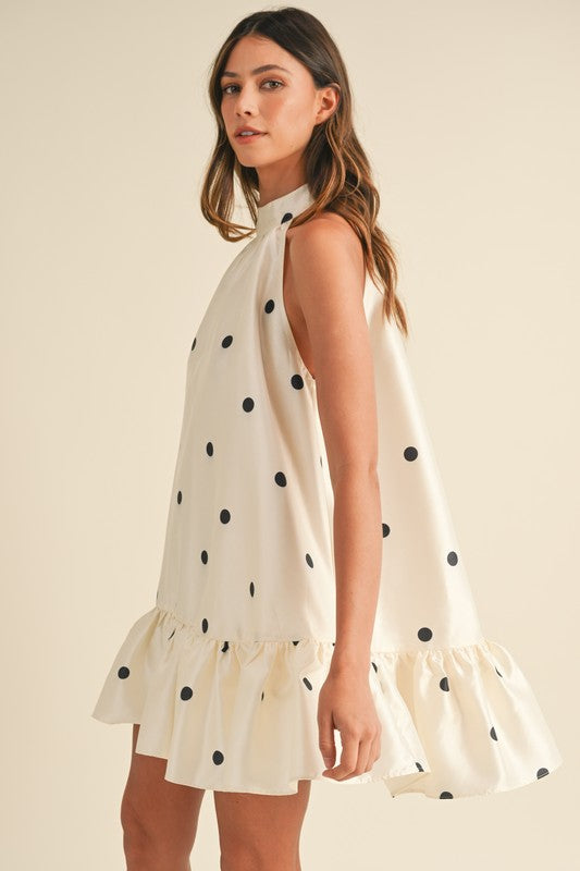 Polka dot ruffle dress