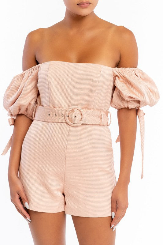 Puff sleeve romper