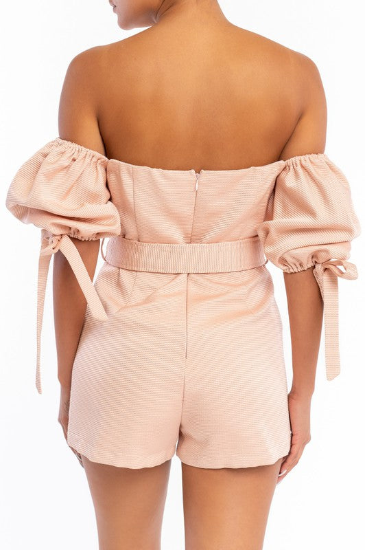 Puff sleeve romper