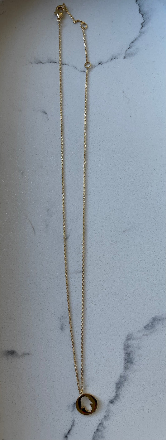 Hamsa gold necklace